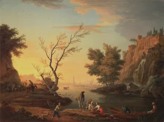 Haven bij zonsondergang, 1751